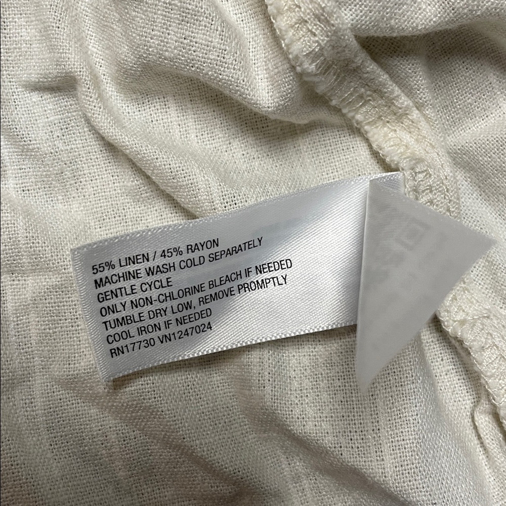 Universal Thread Linen Button Front V Neck A Line… - image 7